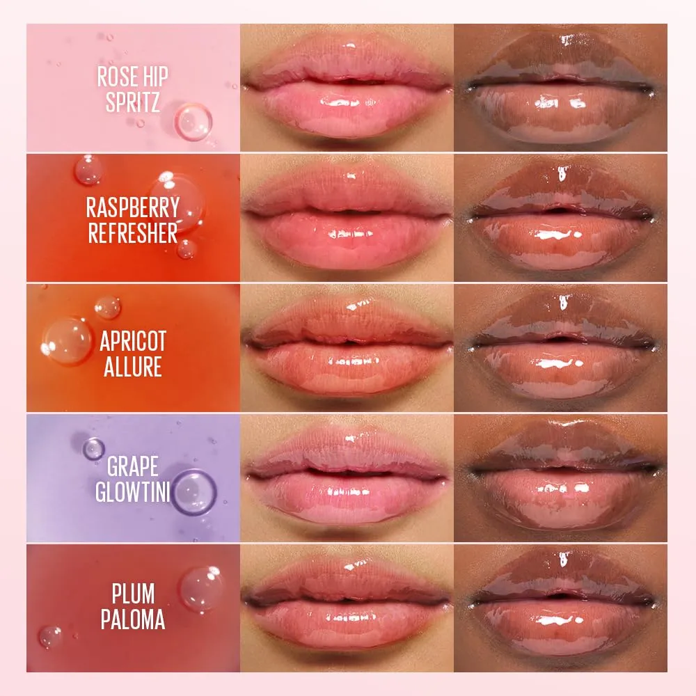 Kaja Lip Plumping- Juicy Glass 05 Plum Paloma | Hydrating, Feel Plumped and Lightweight with Vitamin Tree Fruit Oil, Vegan, Cruelty-Free, Clear Tint Stain Shine Gloss Plumper, Long Lasting