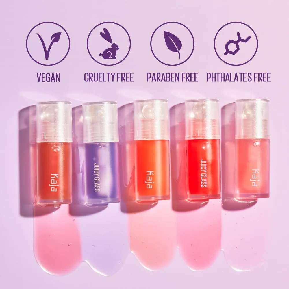 Kaja Lip Plumping- Juicy Glass 05 Plum Paloma | Hydrating, Feel Plumped and Lightweight with Vitamin Tree Fruit Oil, Vegan, Cruelty-Free, Clear Tint Stain Shine Gloss Plumper, Long Lasting