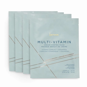 Karuna - MULTI-VITAMIN Face Masks Skincare Must-Have, Cream-Coated, Hypoallergenic Hydration for Sensitive Skin, Vitamin-Rich Facial Masks, Lightweight, Non-Greasy, 16 ml, 4 Pack