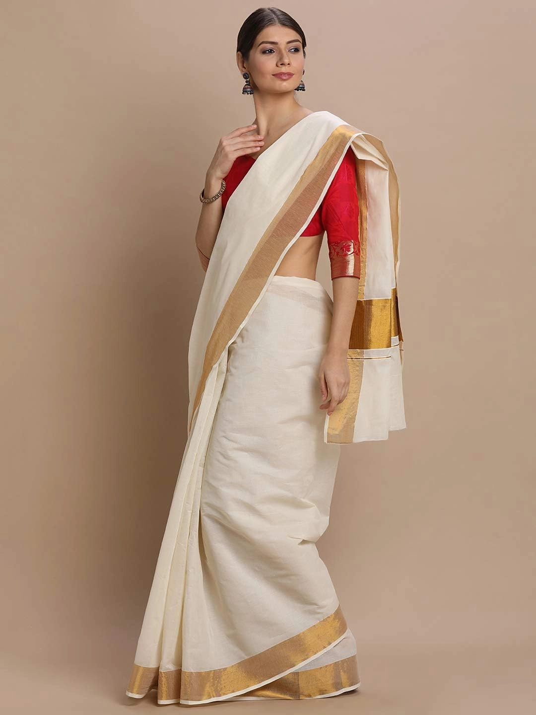Kasavu Saree Pure Cotton with Tassels – Handwoven South Indian Design,Soft Fabric, & Festive's Wear