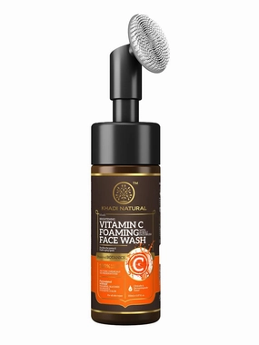Khadi.../ Natural Vitamin C Foaming Face Wash with In- Built Face Brush | Face Wash for Glowing Skin | Paraben, Silicone & Sulphate Free Shampoo | Suitable for All Skin Types | Powered Botanics