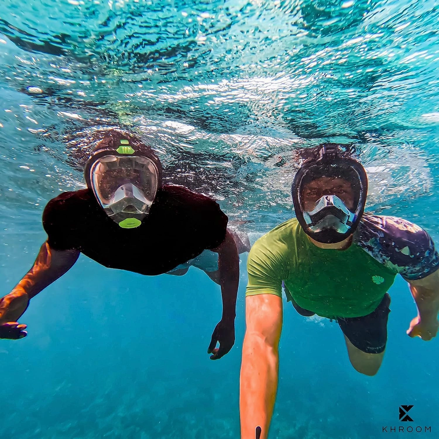 Khroom Full Face Snorkel Mask for Adults | Unique CO2 Safe Valve System | 3X Larger Snorkel for Easy Breathing | Premium Snorkel Gear for Adults | Scuba Mask for Adults