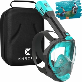 Khroom Full Face Snorkel Mask for Adults | Unique CO2 Safe Valve System | 3X Larger Snorkel for Easy Breathing | Premium Snorkel Gear for Adults | Scuba Mask for Adults