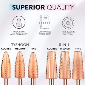 Kiara Sky Typhoon Fine Drill Bit | Carbide Bit with an X-Cut Design | for Beyond Pro Drill | Rose Gold