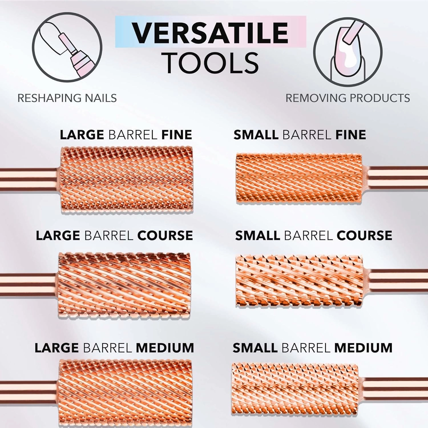 Kiara Sky Typhoon Fine Drill Bit | Carbide Bit with an X-Cut Design | for Beyond Pro Drill | Rose Gold