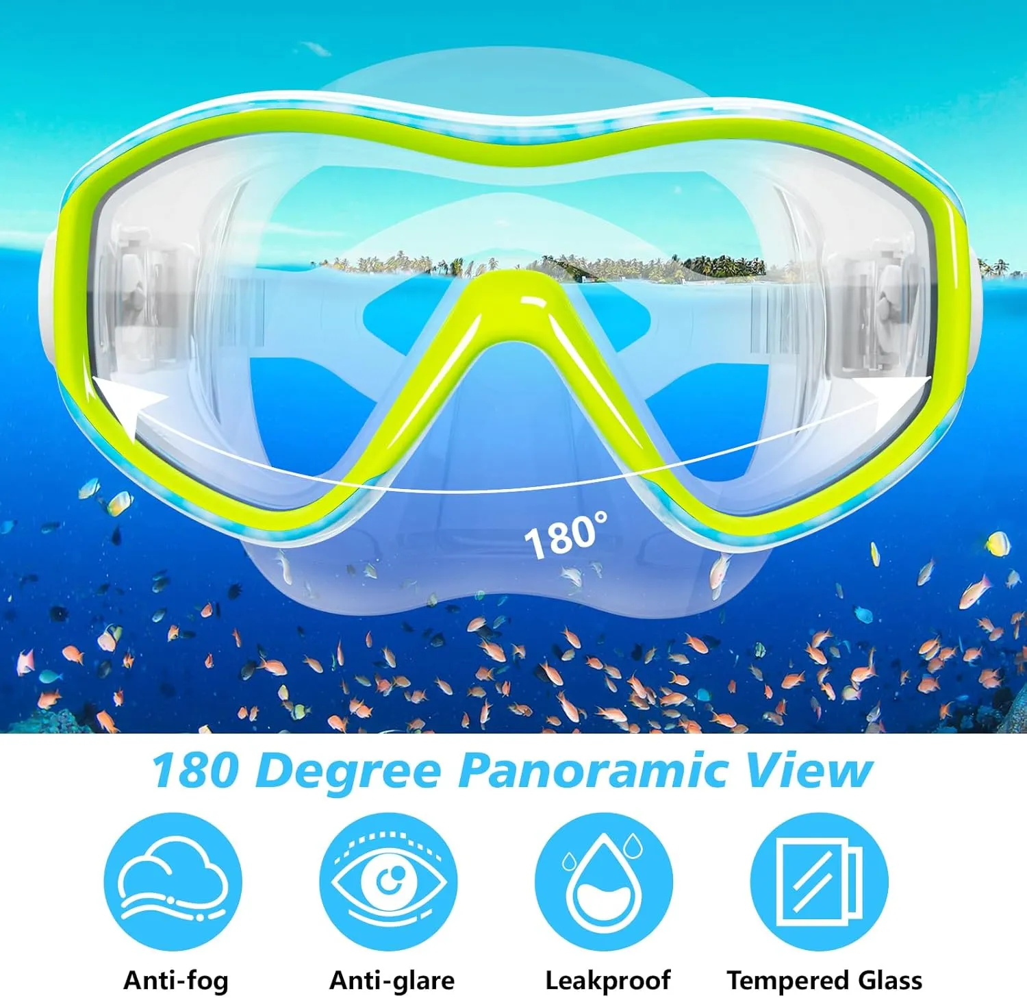 Kids Snorkel Set for Age 5-15 Dry Top Snorkeling Gear for Kids, Diving Mask and Snorkel Set Swimming Goggles with Nose Cover for Kids Youth Boys Girls Junior