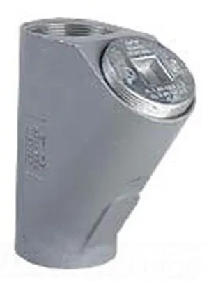 Killark EY-2 Fitting, Sealing, 3/4", Copper-Free Aluminum, Female to Female, Vertical Conduit, Silver