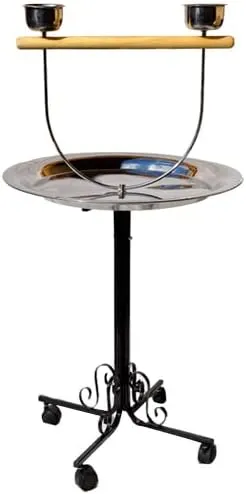 King's Cages PP B71 Metal Play Stand 22X49 Gym Toys Cage African Grey Amazon Conure (Antique Silver)