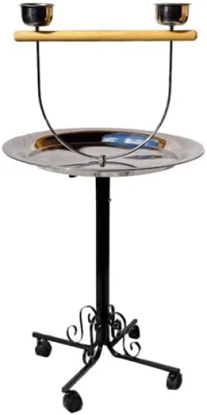 King's Cages PP B71 Metal Play Stand 22X49 Gym Toys Cage African Grey Amazon Conure (Antique Silver)
