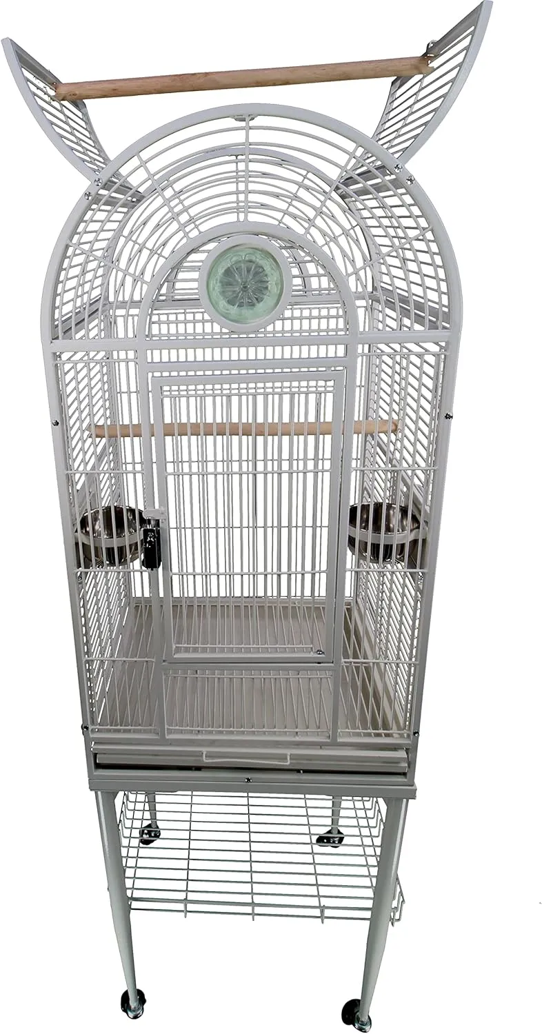 King's Cages Superior Luxury Line Small Cage SLUX 1816/9001818 Parrot CAGE 18X16X57 Bird Cages Toy Toys Parakeet Canary Cockatiel Lorie (Grey/Silver)