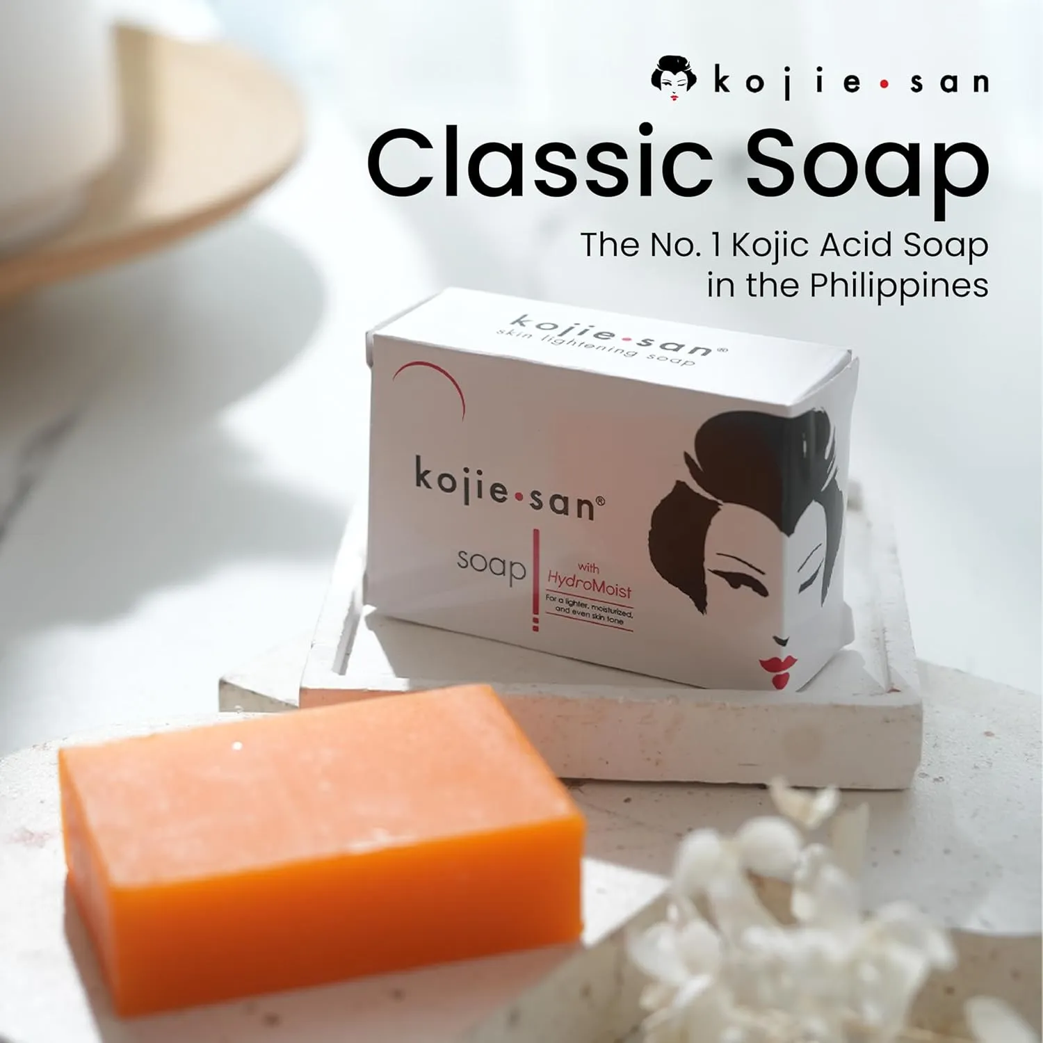 Kojie San Face & Body Complete Brightening Mini Set - 65 Gram x 2 Bars Soap, Body Lotion, Face Cream, and Facial Cleansing Brush