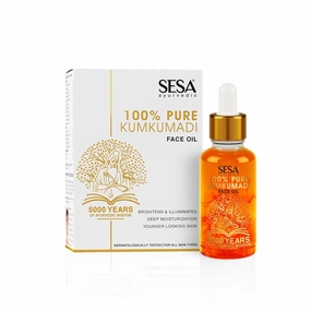 Kumkumadi Face Oil with Pure Saffron and Ayurvedic Herbs - 100% Pure Kumkumadi Tailam Moisturise Skin Helps Smoothen Fine Lines & Wrinkles Reduce Dark Spots (0.5 Fl Oz)