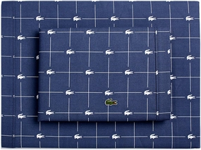 Lacoste 3-Piece Cotton Sheet Set, Slice, Vintage Indigo, Twin