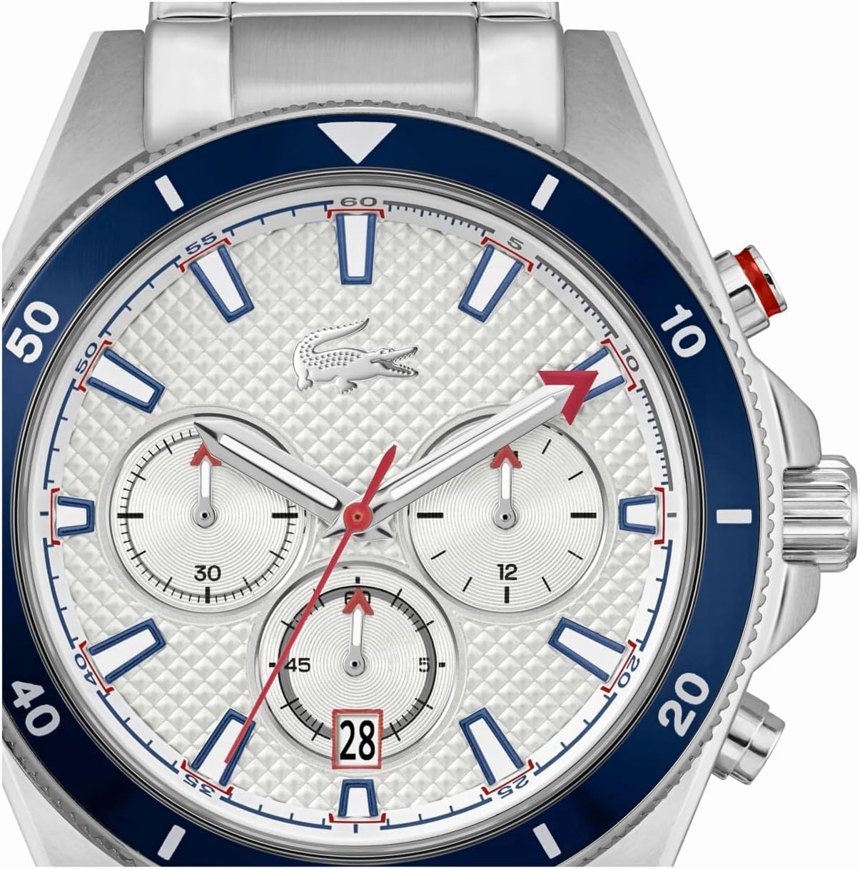 Lacoste Mainsail Men's Chronograph Watch - Stainless Steel - Water Resistant up to 5ATM/50 Meters - Contemporary, Sporty - Premium Fashion Timepiece - Gift for Him - 43mm