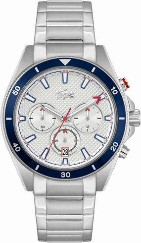 Lacoste Mainsail Men's Chronograph Watch - Stainless Steel - Water Resistant up to 5ATM/50 Meters - Contemporary, Sporty - Premium Fashion Timepiece - Gift for Him - 43mm