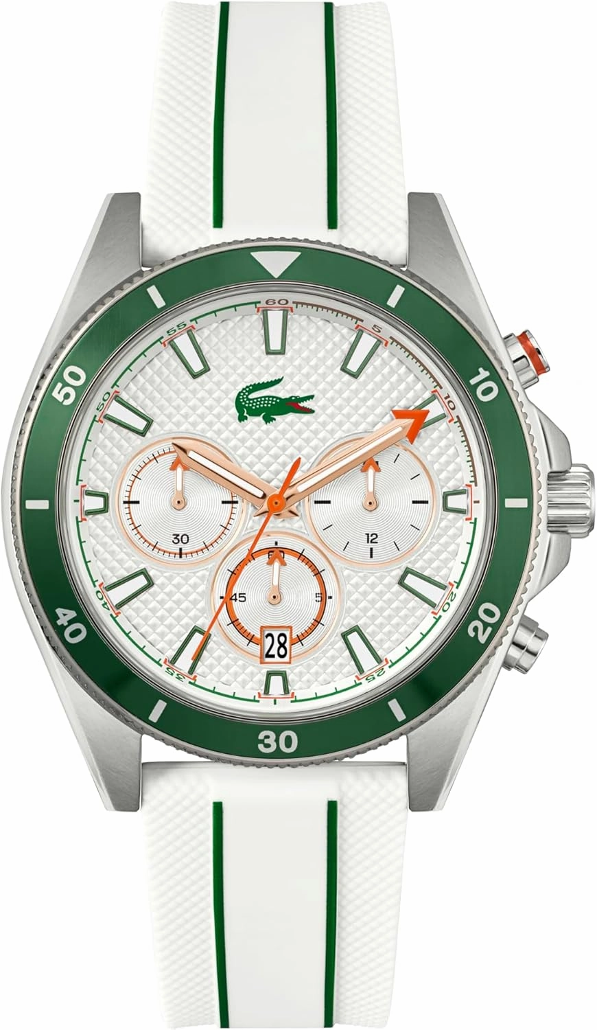 Lacoste Mainsail Men's Chronograph Watch - Stainless Steel - Water Resistant up to 5ATM/50 Meters - Contemporary, Sporty - Premium Fashion Timepiece - Gift for Him - 43mm