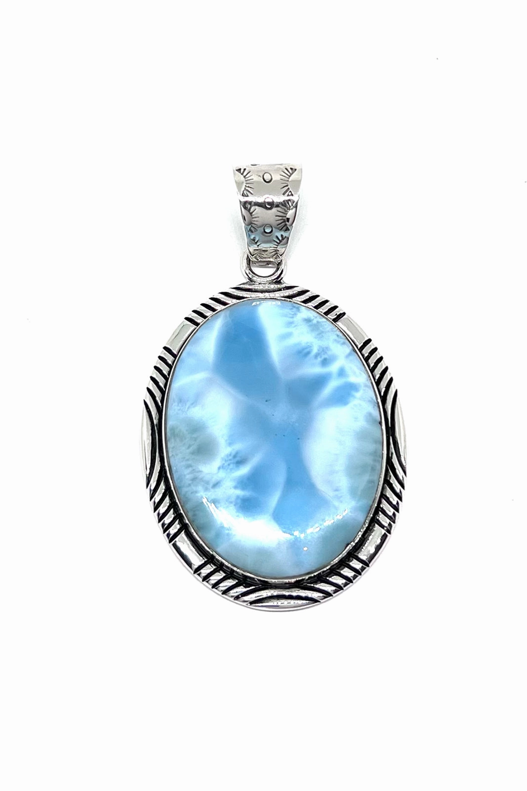 Large Oval Larimar Pendant