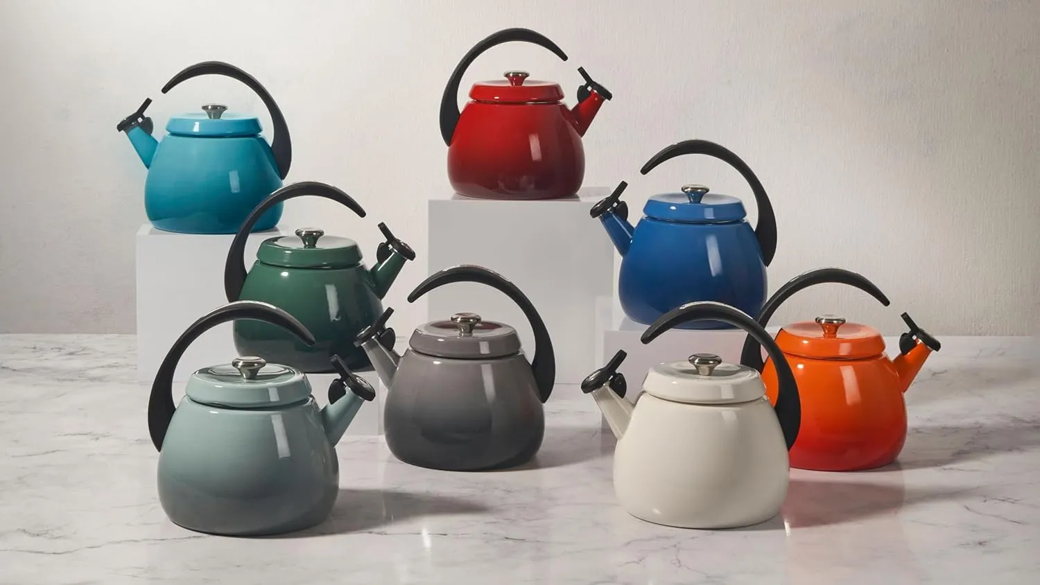 Le Creuset Enamel on Steel Cloche Kettle, 2.2 qt., Sea Salt