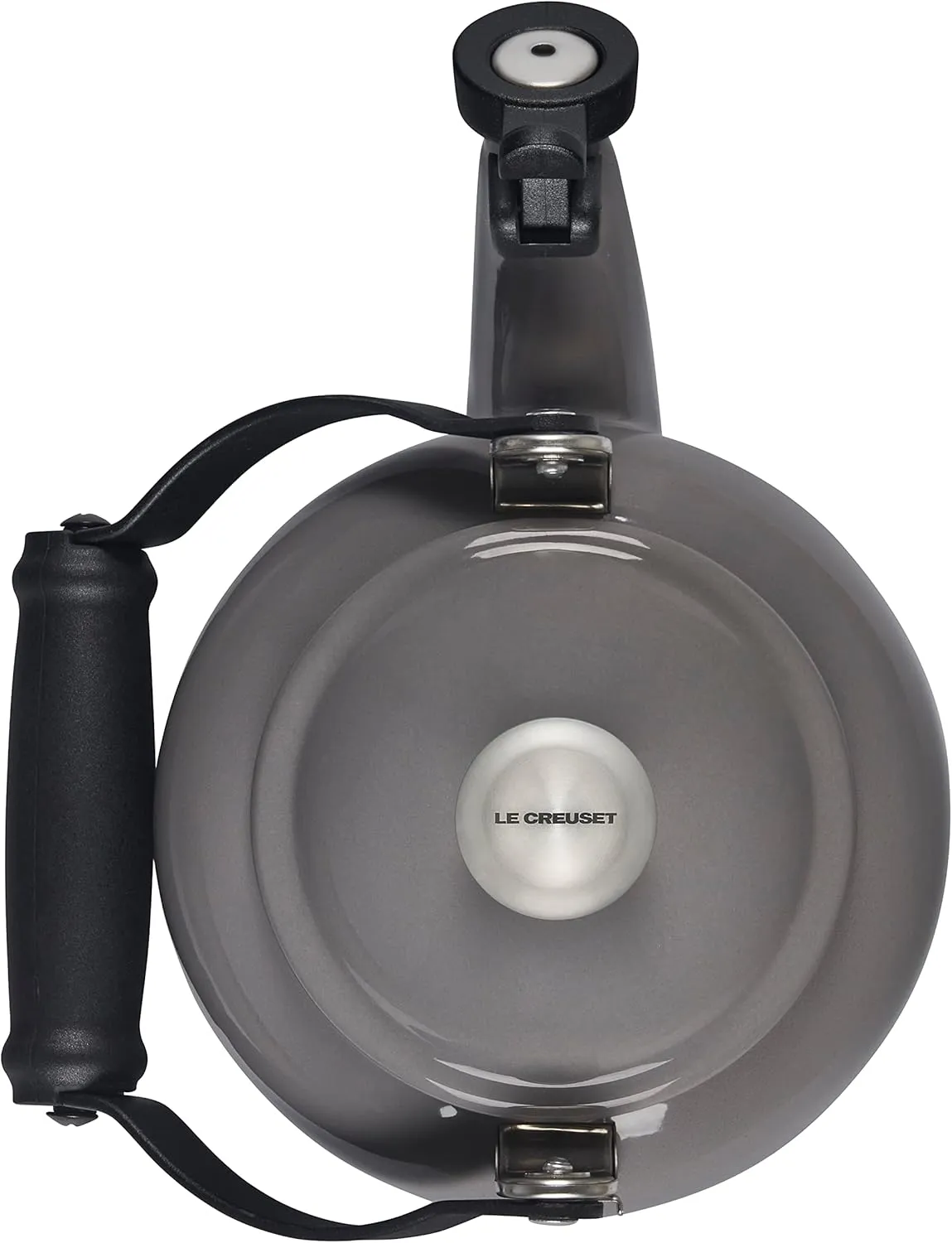 Le Creuset Enamel On Steel Demi Tea Kettle with Metal Finishes, 1.25 qt, Oyster