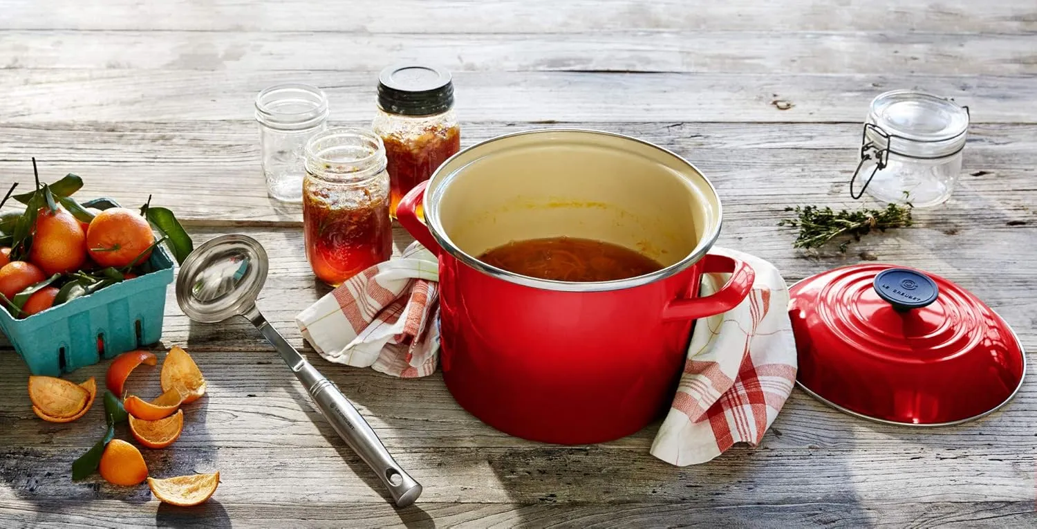 Le Creuset Enamel On Steel Stockpot with Lid, 8 Quart, Sea Salt