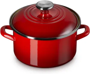 Le Creuset Enamel on Steel Traditional Petite Stockpot, 3.8qt., Cerise