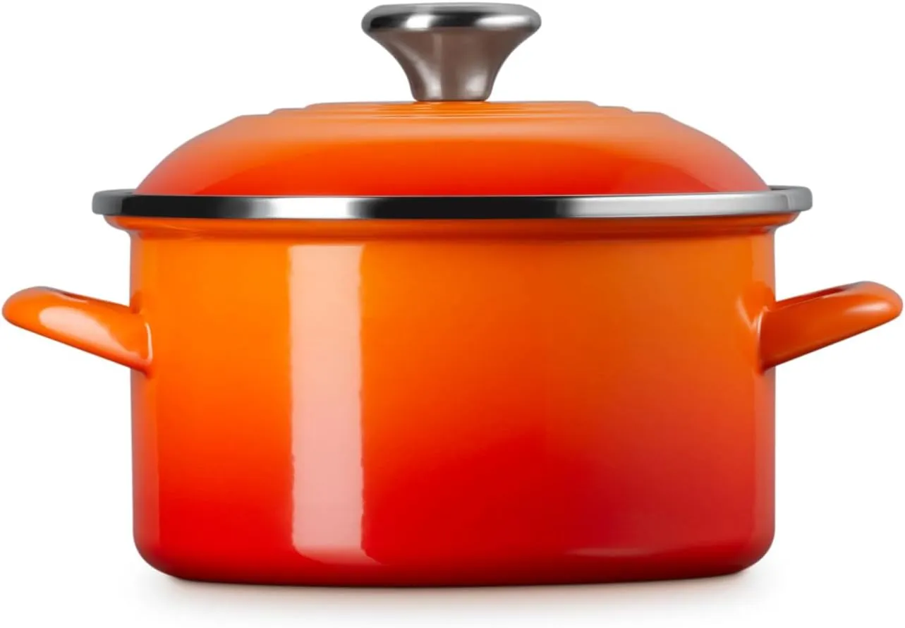 Le Creuset Enamel on Steel Traditional Petite Stockpot, 3.8qt., Flame