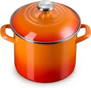 Le Creuset Enamel on Steel Traditional Stockpot, 6 qt., Flame with Stainless Steel Knob