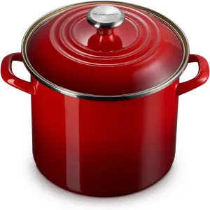 Le Creuset Enamel on Steel Traditional Stockpot, 8 qt., Cerise with Stainless Steel Knob