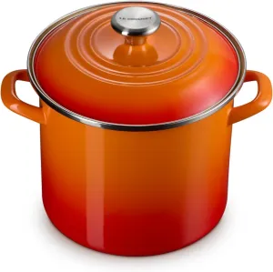 Le Creuset Enamel on Steel Traditional Stockpot, 8 qt., Flame with Stainless Steel Knob