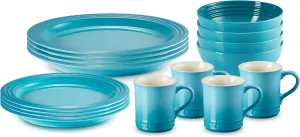 Le Creuset Stoneware Dinnerware Set, 16 pc., Caribbean