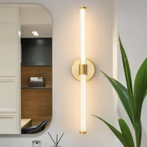 LED Bathroom Light Fixtures Gold Bathroom Vanity Lights Over Mirror 360° Full Lighting Dimmable LED 22 inch Vanity Light Bar Modern Wall Sconce Warm White for Bedroom Living Room