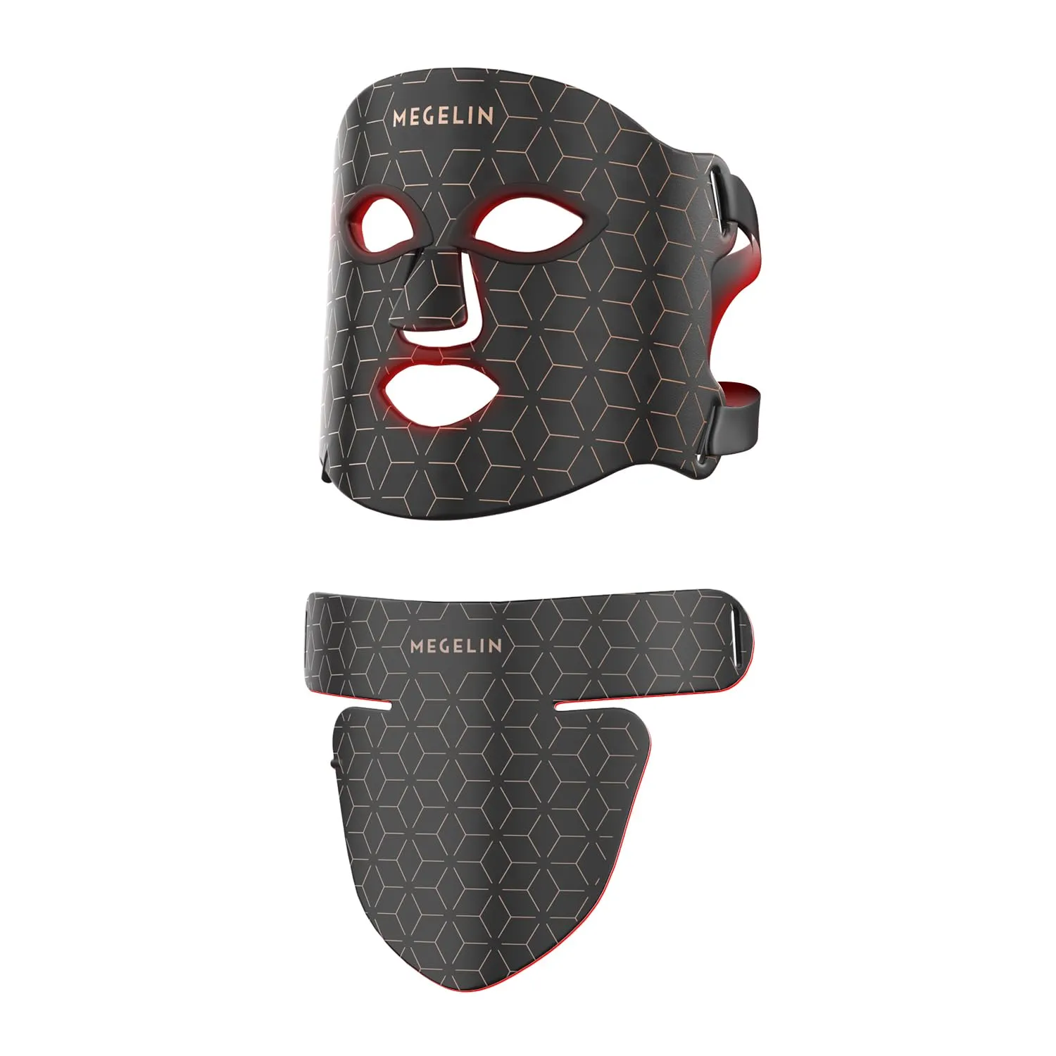 Led Red Light Therapy Face & Neck Mask, 7 Colors Led Light Therapy Facial Mask, Infrared Red Light Therapy Mask, Infrared Light Skin Rejuvenation(Black)