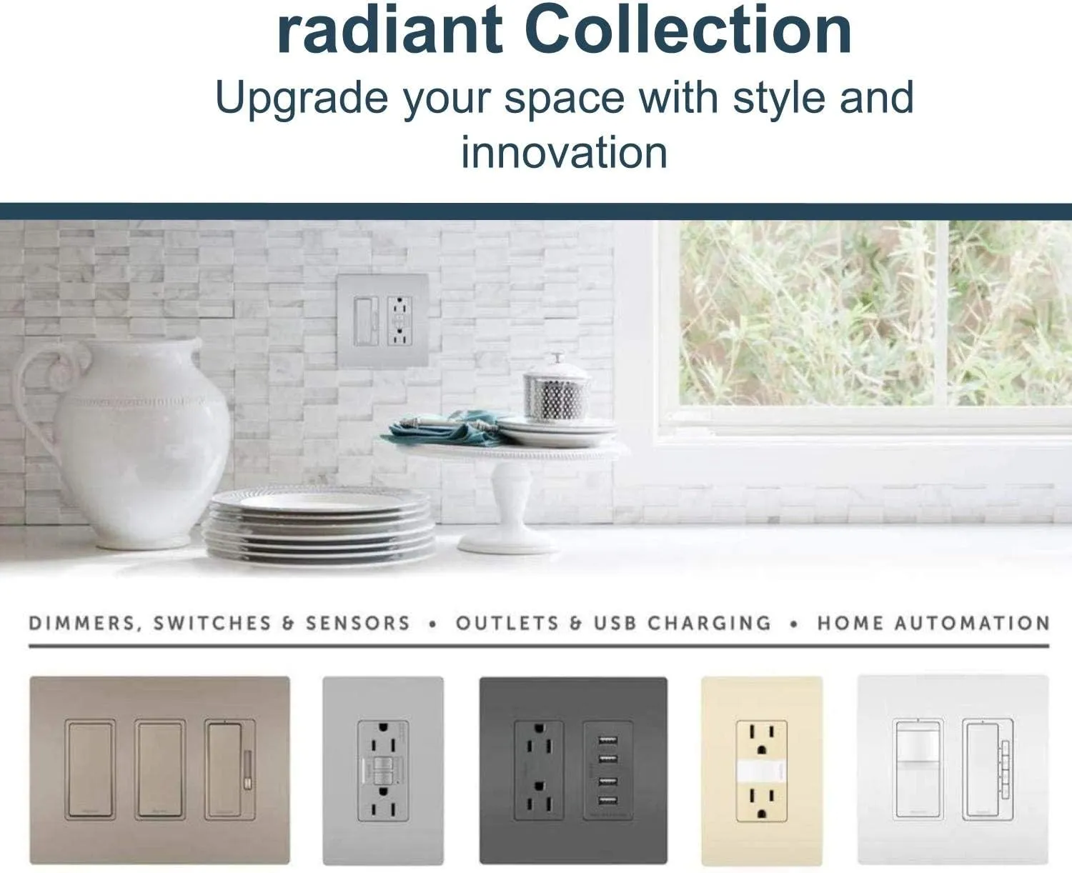 Legrand radiant NTLFULLWCC6 Full Adjustable LED Night Light Outlet, For Hallways and Stairs, Optional Louver, White (1 Count)
