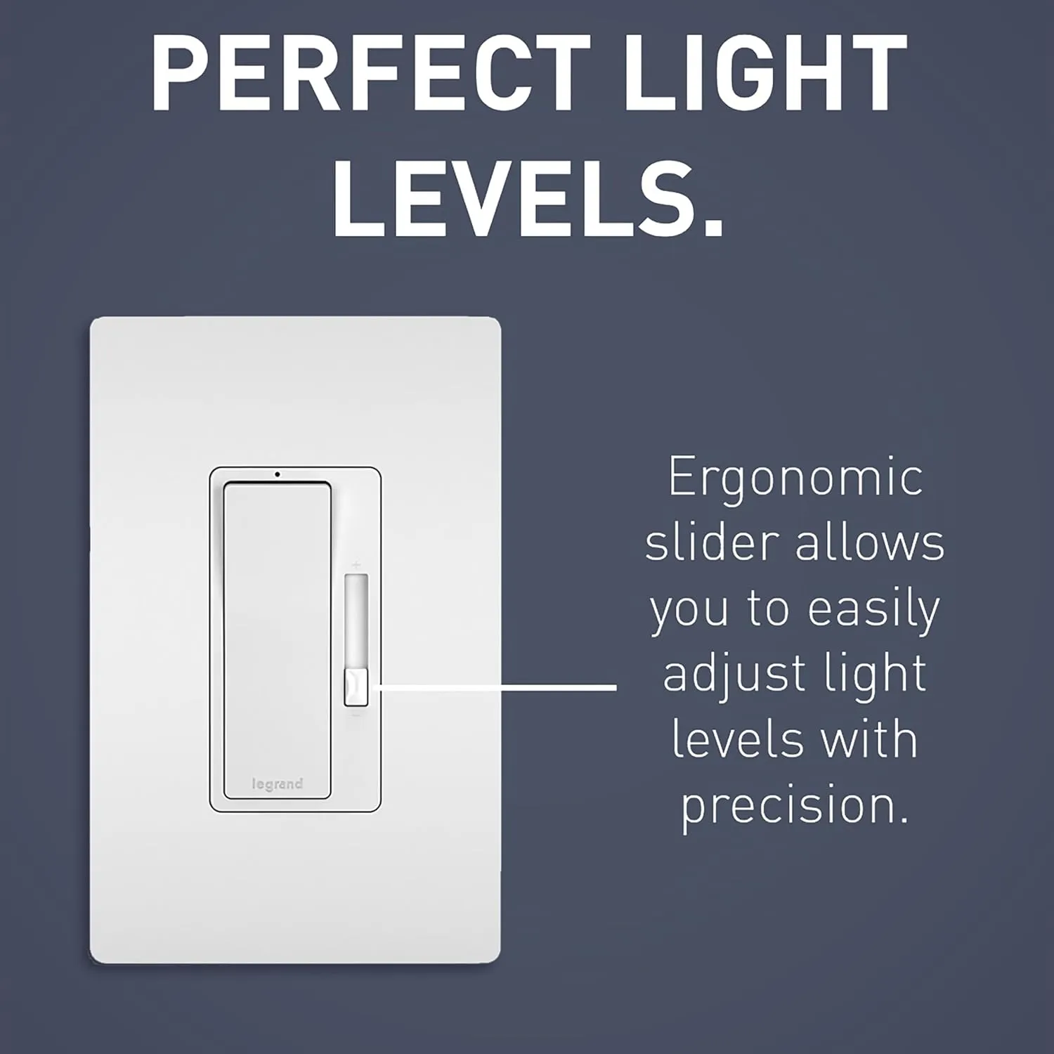 Legrand radiant RH703PTCCCV6 700W Preset Decorator Rocker Dimmer Light Switch with Locator Light for Incandescent and Halogen Bulbs, Single Pole/3-Way, White/Light Almond/Ivory (1 Count)