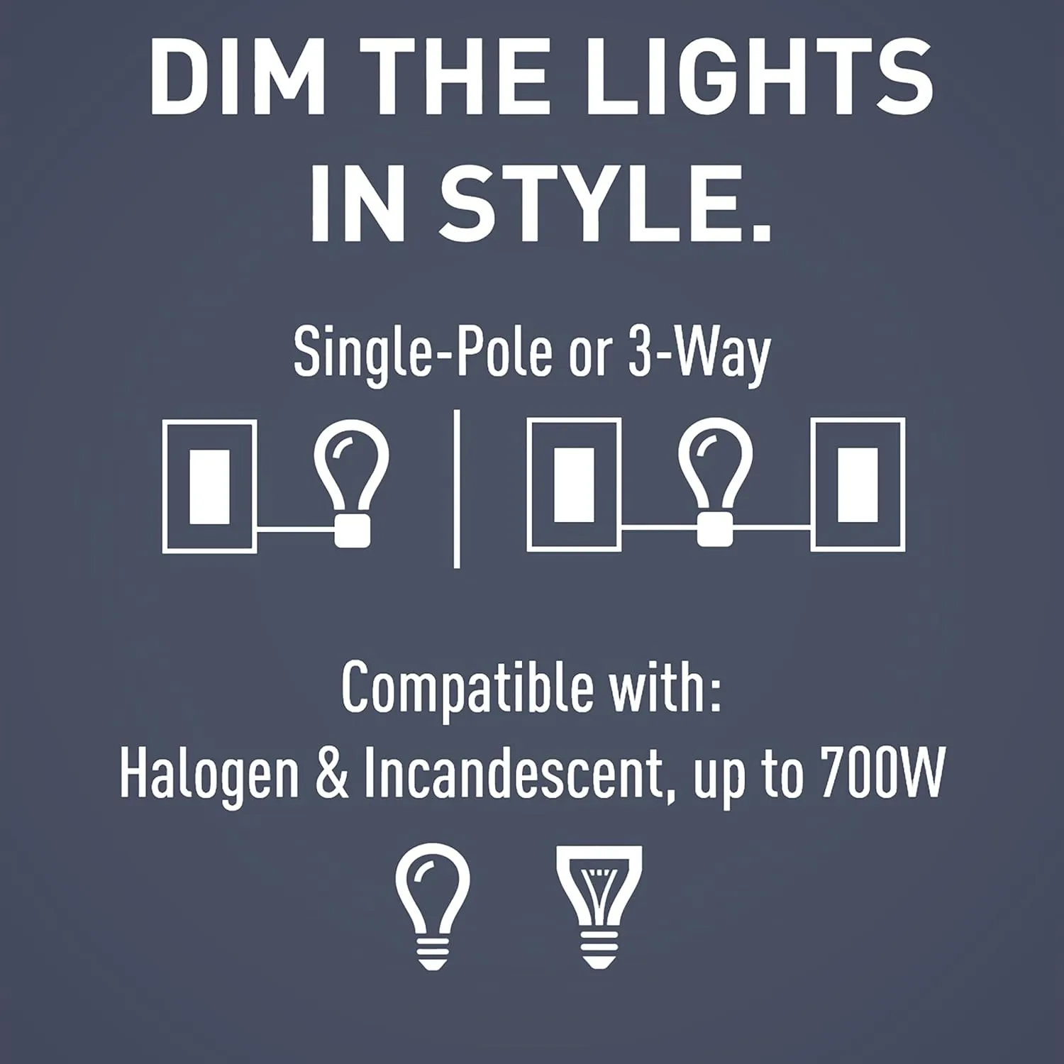 Legrand radiant RH703PTCCCV6 700W Preset Decorator Rocker Dimmer Light Switch with Locator Light for Incandescent and Halogen Bulbs, Single Pole/3-Way, White/Light Almond/Ivory (1 Count)