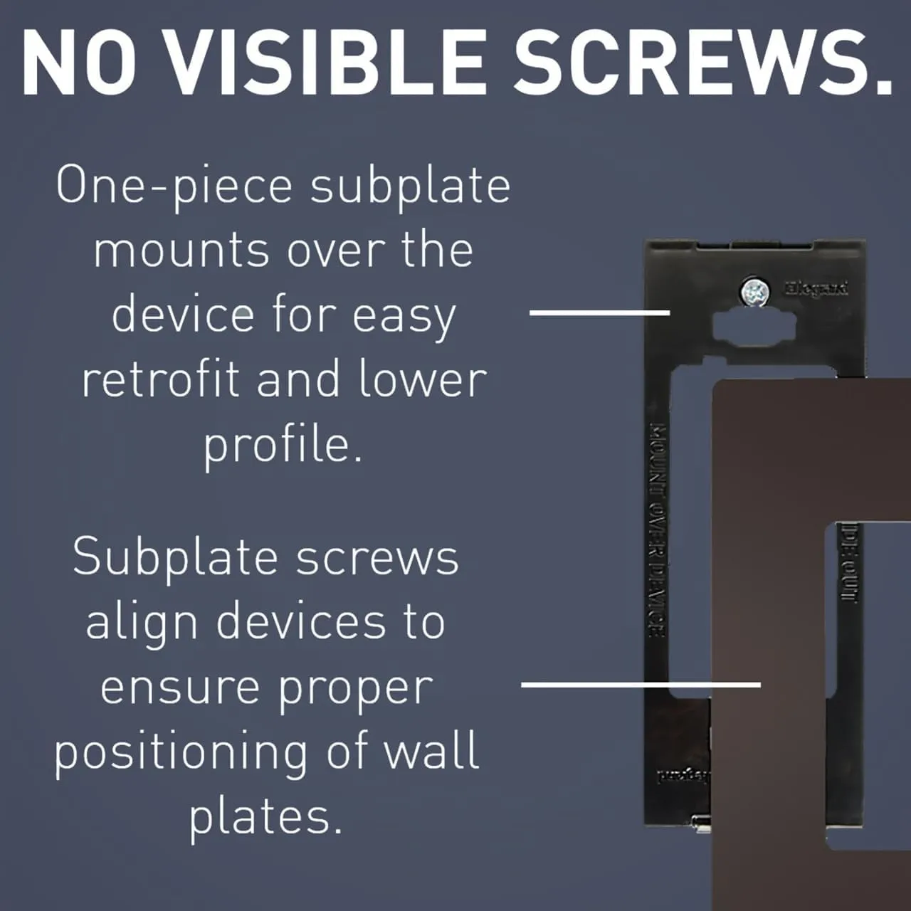 Legrand radiant RWP262 Screwless Wall Plates, 2 Gang, Decorator Rocker Switch Outlet GFCI Wall Plate Covers, Brown (6 Pack)