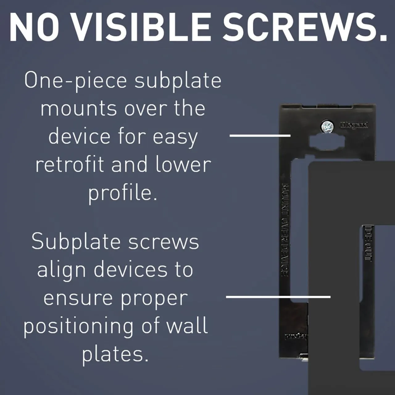 Legrand radiant RWP262BKCC6 Screwless Wall Plates, 2 Gang, Decorator Rocker Switch Outlet GFCI Wall Plate Covers, Black (6 Pack)