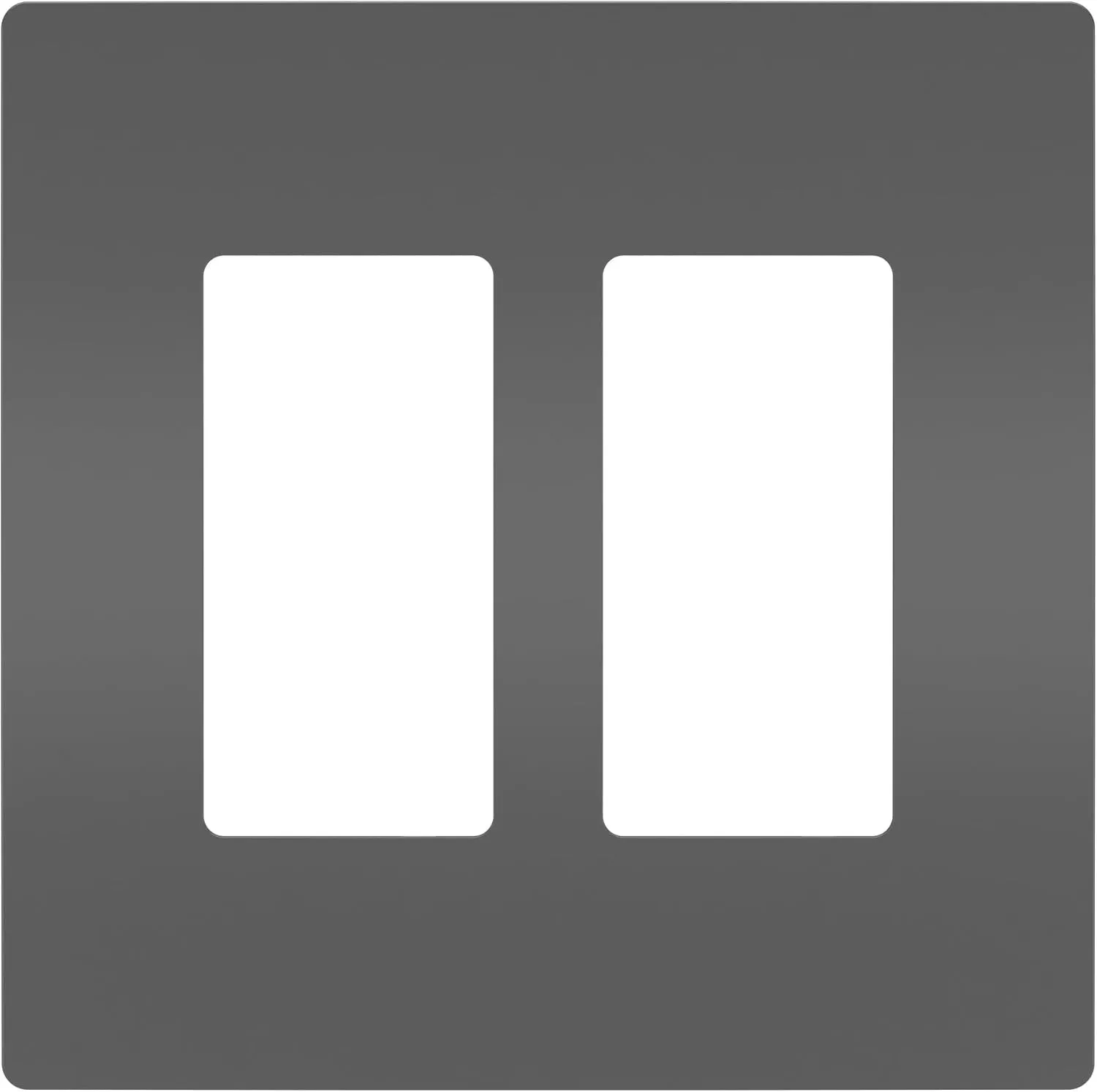 Legrand radiant RWP262BKCC6 Screwless Wall Plates, 2 Gang, Decorator Rocker Switch Outlet GFCI Wall Plate Covers, Black (6 Pack)