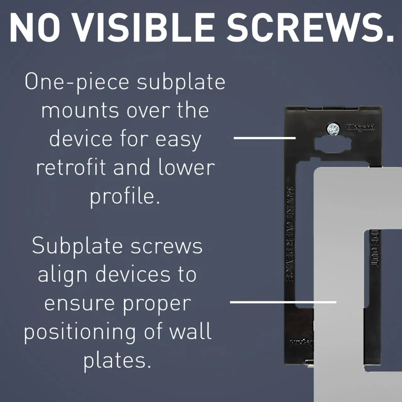 Legrand radiant RWP262GRY Screwless Wall Plates, 2 Gang, Decorator Rocker Switch Outlet GFCI Wall Plate Covers, Gray (6 Pack)