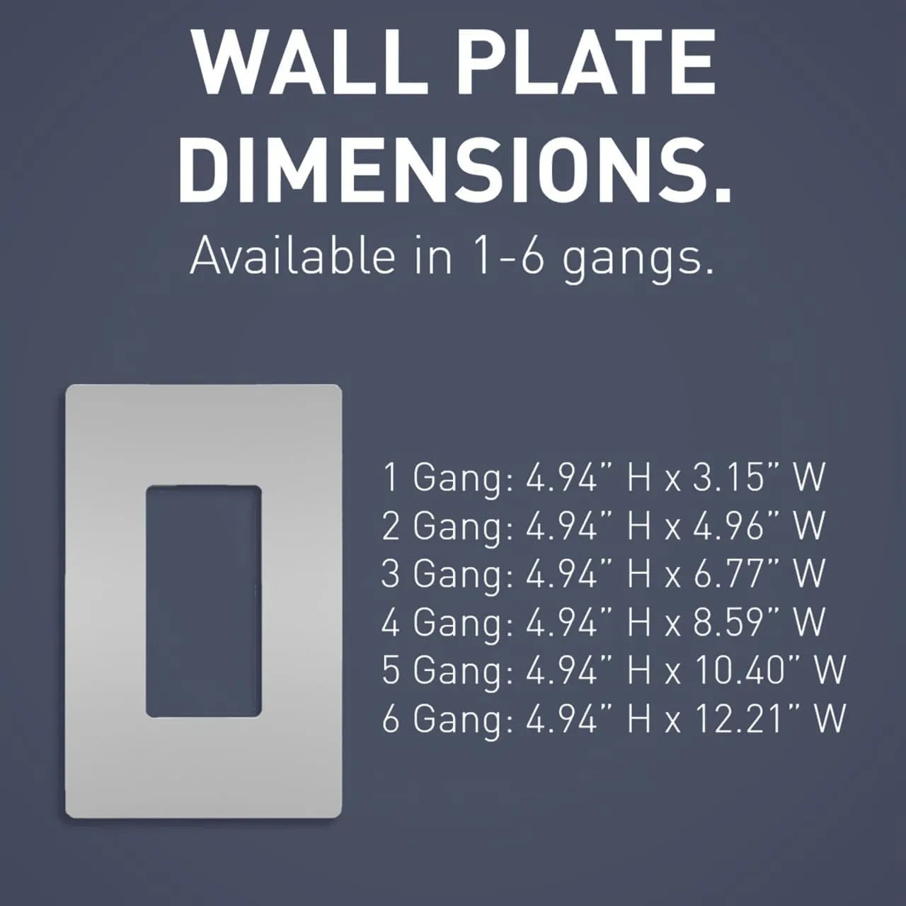 Legrand radiant RWP262GRY Screwless Wall Plates, 2 Gang, Decorator Rocker Switch Outlet GFCI Wall Plate Covers, Gray (6 Pack)