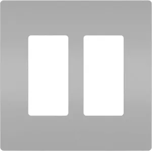 Legrand radiant RWP262GRY Screwless Wall Plates, 2 Gang, Decorator Rocker Switch Outlet GFCI Wall Plate Covers, Gray (6 Pack)