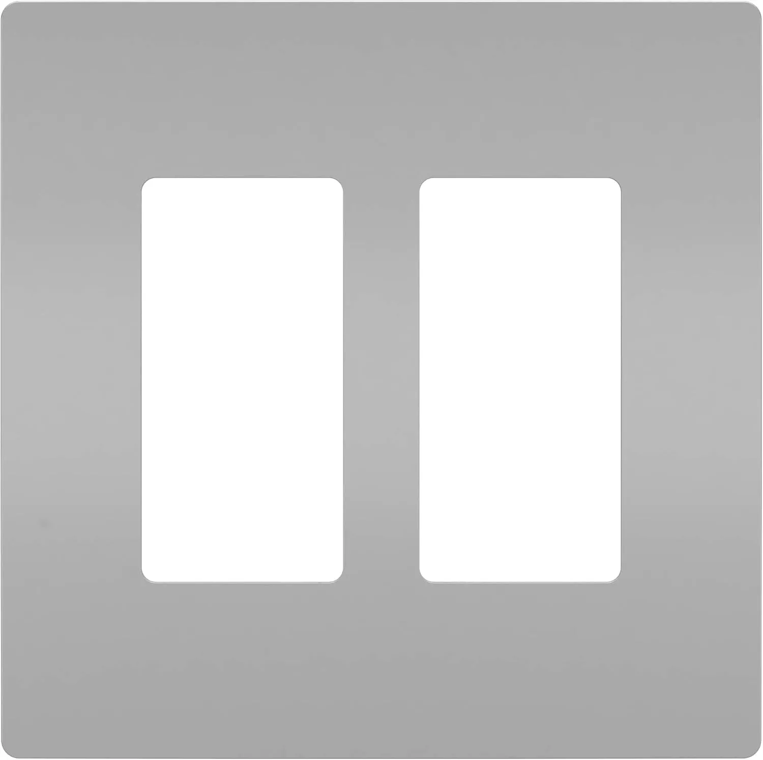 Legrand radiant RWP262GRY Screwless Wall Plates, 2 Gang, Decorator Rocker Switch Outlet GFCI Wall Plate Covers, Gray (6 Pack)