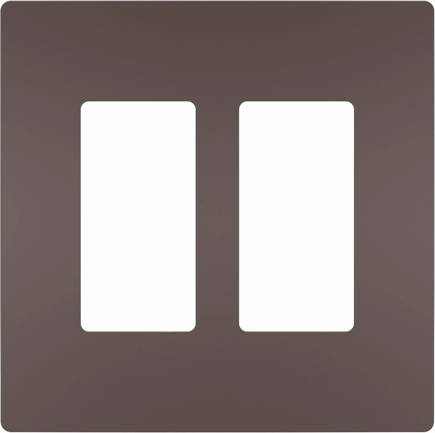 Legrand radiant RWP262DBCC6 Screwless Wall Plates, 2 Gang, Decorator Rocker Switch Outlet GFCI Wall Plate Covers, Dark Bronze (6 Pack)