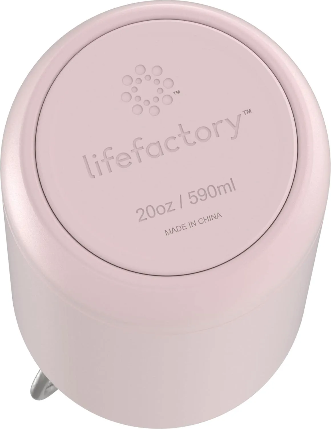 LIfeFactory Stainless Steel Vacuum-Insulated Sport Bottle, 20 Ounce, Desert Rose