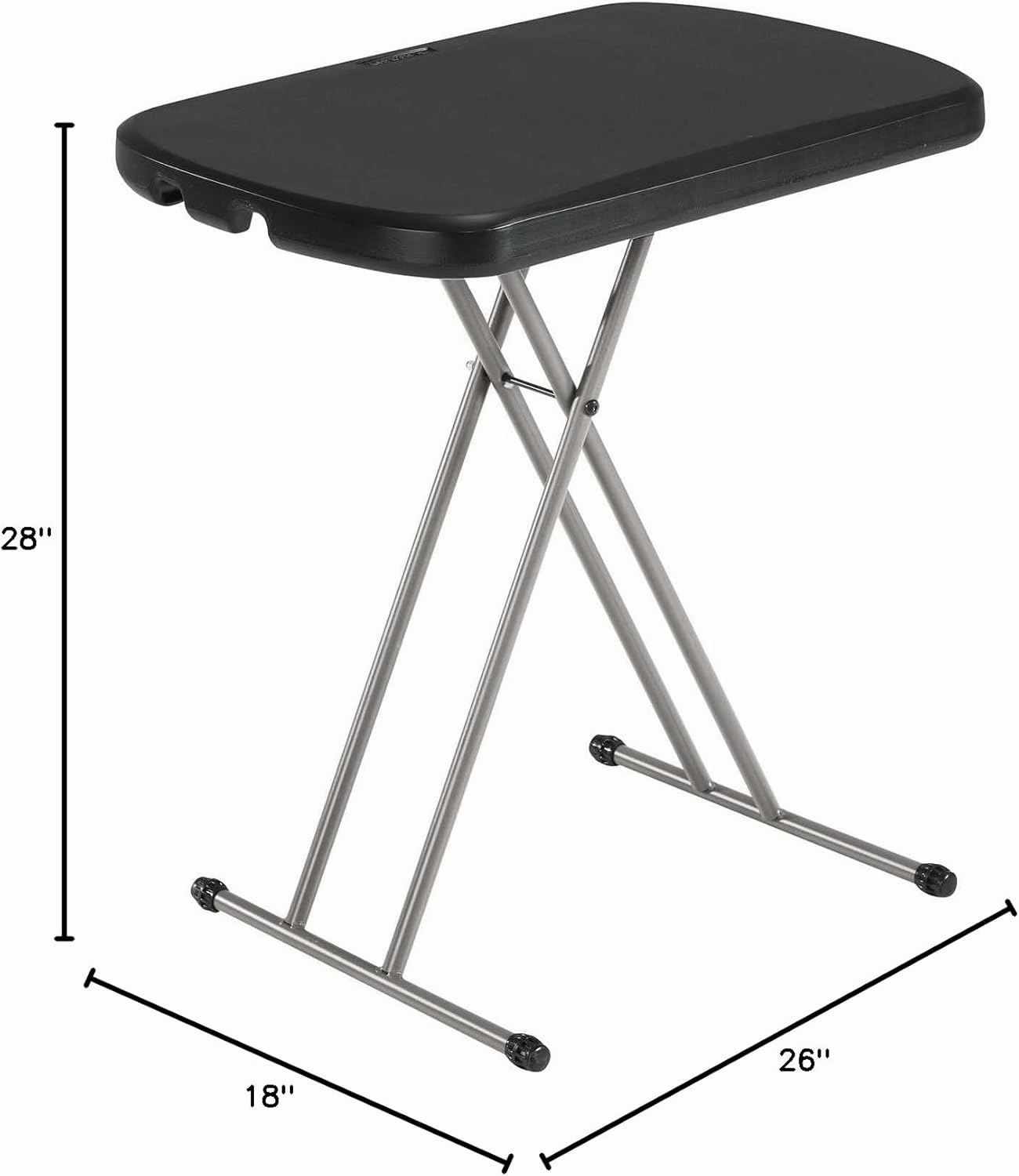 Lifetime Adjustable Folding Laptop Table TV Tray, 26 Inch, Black
