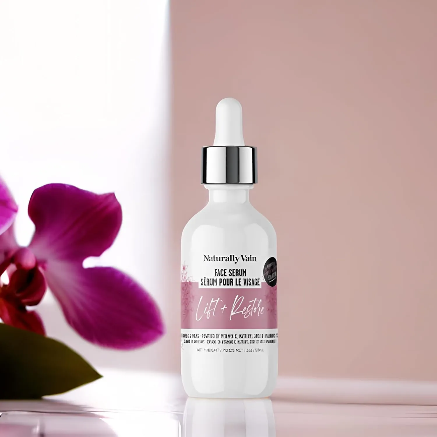 Lift   Restore Anti-Aging Face Serum, Skin Revival Face Lifting Solution with Vitamin C and Hyaluronic Acid, Improve Collagen, Soothe & Hydrate Skin, 2oz (4-Pack)