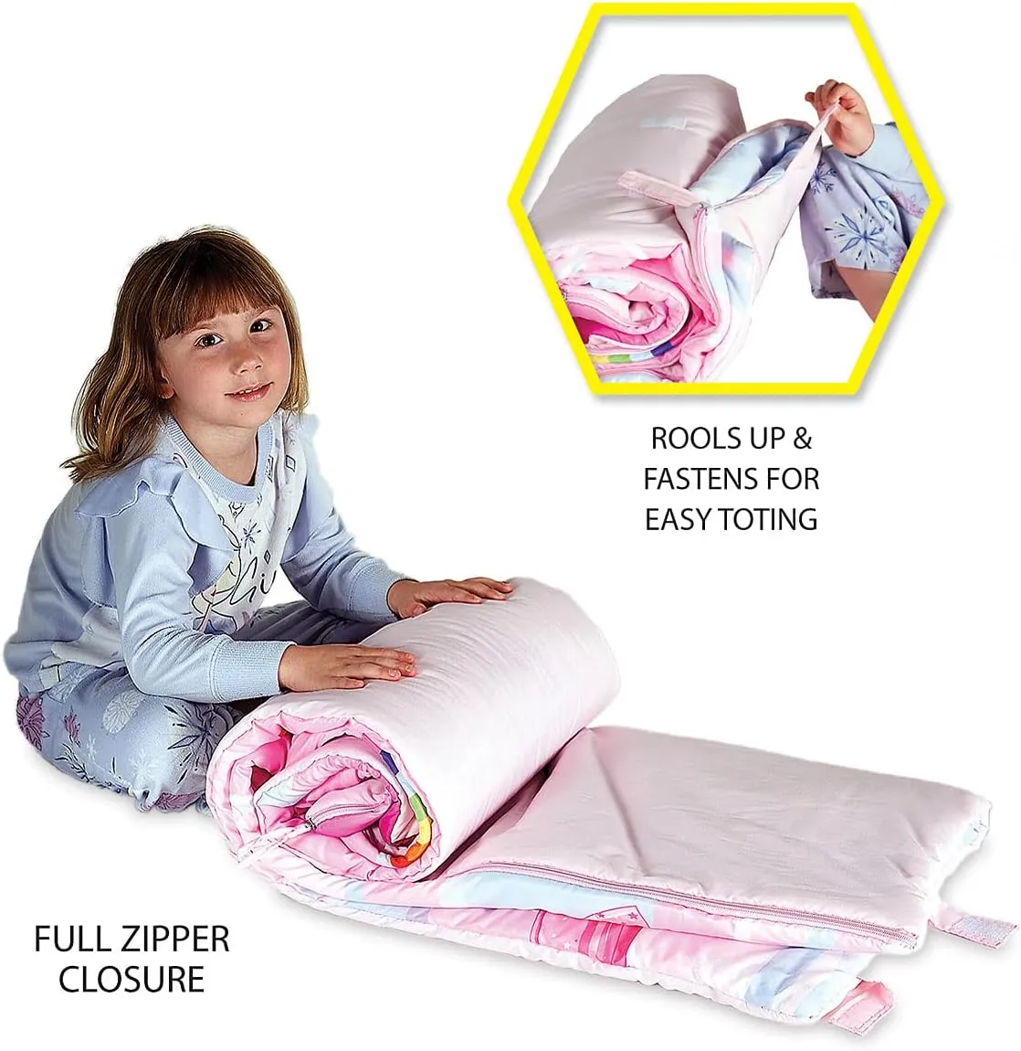 Lillian Vernon Personalized Indoor Sleeping Bag - Kids Sleepover & Napper Sleep Sack - Plush, Cute, & Cozy Cotton Poly Blend - Girls, Boys, & Toddler 30” x 60” Size