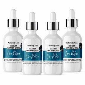 Line Refine Face Serum for Younger & Glowing Skin, Face Lift Serum with Blend of Advanced Peptides & Antioxidants, Refine Skin & Smooth Fine Lines, 2oz (4-Pack)