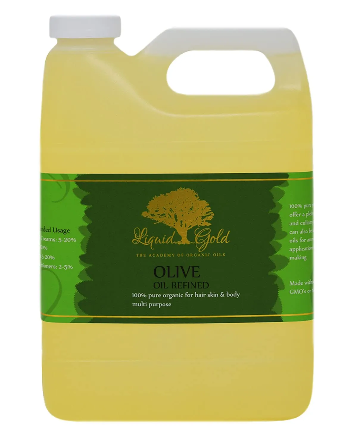 Liquid Gold Inc 32 Fl.oz Premium Olive Oil Refined Pure & Organic Skin Hair Nails Health