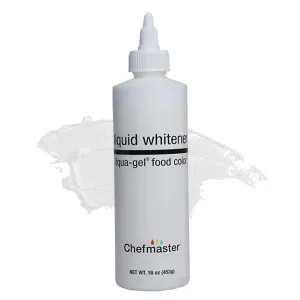Liquid Whitener Liqua-Gel Food Coloring | Brighter Whites & Pastels | Professional-Grade Dye | Icing, Frosting, Candy Apples | 16 oz